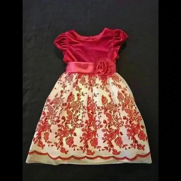 Other - Jona Michelle Red and White Floral Dress for 5t Holiday Dress